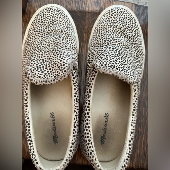 Madewell Sidewalk Slip-On Sneakers in Spotted Calf Hair Size 8.5 - Picture 1 of 5
